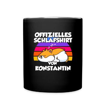 Offizielles Schlafshirt Von Konstantin - Tasse einfarbig - Schwarz - Vorne