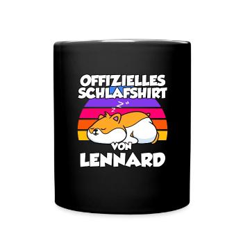 Offizielles Schlafshirt Von Lennard - Tasse einfarbig - Schwarz - Vorne