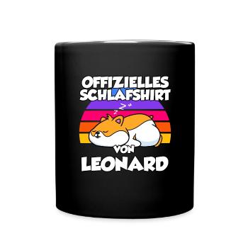 Offizielles Schlafshirt Von Leonard - Tasse einfarbig - Schwarz - Vorne