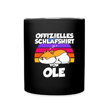 Offizielles Schlafshirt Von Ole - Tasse einfarbig - Schwarz - Vorne