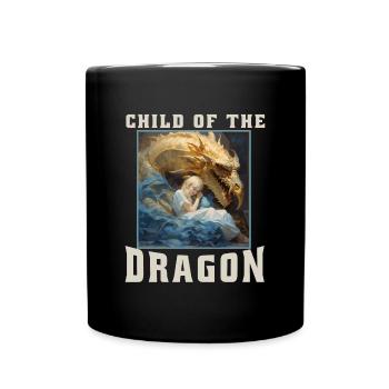 Fantasy , Fabelwesen Drache, Kind des Drachen - Tasse einfarbig - Schwarz - Vorne