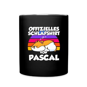 Offizielles Schlafshirt Von Pascal - Tasse einfarbig - Schwarz - Vorne