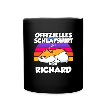 Offizielles Schlafshirt Von Richard - Tasse einfarbig - Schwarz - Vorne