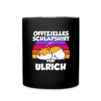Offizielles Schlafshirt Von Ulrich - Tasse einfarbig - Schwarz - Vorne
