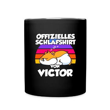 Offizielles Schlafshirt Von Victor - Tasse einfarbig - Schwarz - Vorne