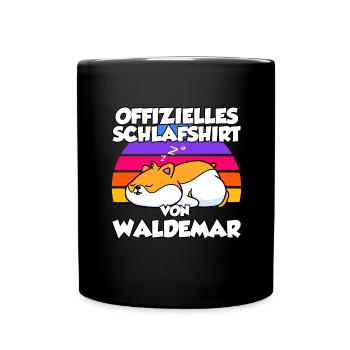 Offizielles Schlafshirt Von Waldemar - Tasse einfarbig - Schwarz - Vorne