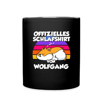 Offizielles Schlafshirt Von Wolfgang - Tasse einfarbig - Schwarz - Vorne