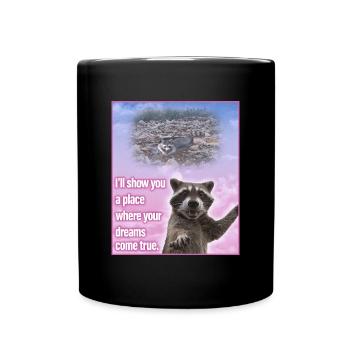 Raccoon Trash Panda Raccoon Meme Gift - Full Colour Mug - black - Front