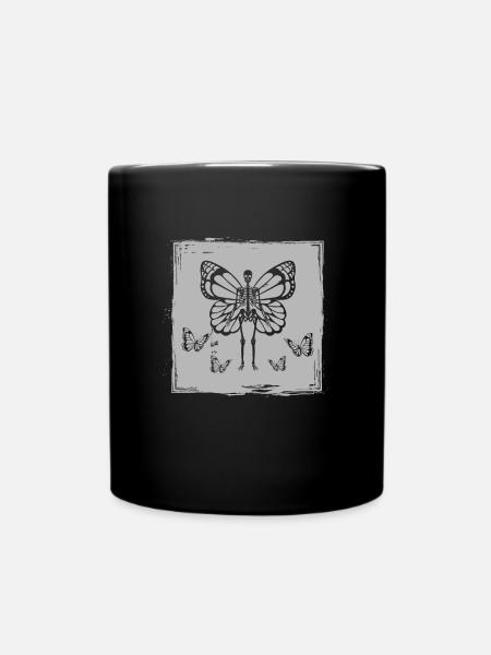 Schmetterling Skelett Fairycore Fantasy - Tasse einfarbig - Schwarz