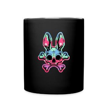 Kaninchenschädel Crossbones Osterhasen -SkelettJun - Tasse einfarbig - Schwarz - Vorne