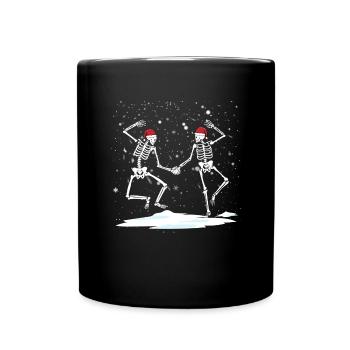 Tanzende Weihnachtsskelette Gothetanz -Skelette - Tasse einfarbig - Schwarz - Vorne
