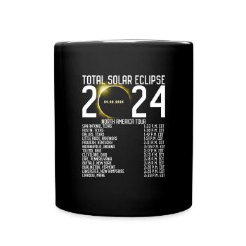 Nordamerika -Tour 2024 Totality Solar Eclipse - Tasse einfarbig - Schwarz - Vorne