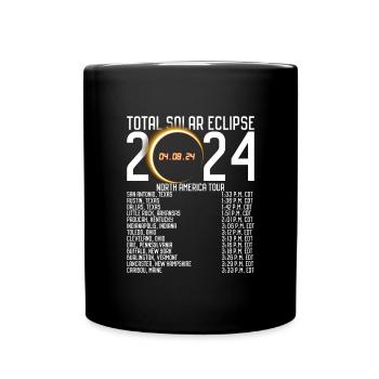 Nordamerika -Tour 2024 Totality Solar Eclipse - Tasse einfarbig - Schwarz - Vorne