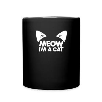 Miau, ich bin eine Katze faules Halloween -Kostüm, - Tasse einfarbig - Schwarz - Vorne