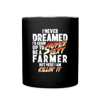Super Sexy fermier agriculture cadeau agriculteur - Mug uni - noir - Devant