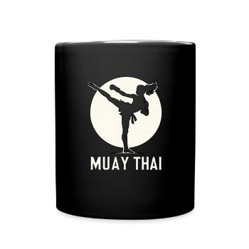 Muay Thai Frau - Tasse einfarbig - Schwarz - Vorne