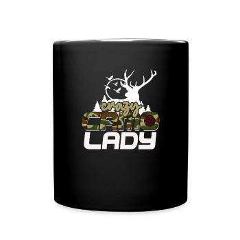 Crazy Camo Lady Damen Hirschjagdsaison Camo - Tasse einfarbig - Schwarz - Vorne