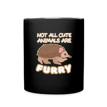 Echidna Cute Animals Furry Schnabeligel - Tasse einfarbig - Schwarz - Vorne