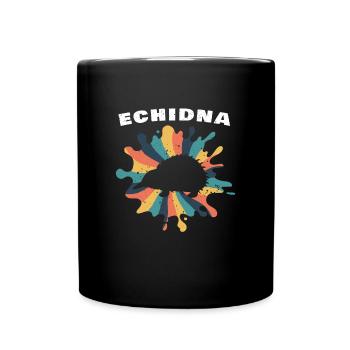 Echidna Retro Design Schnabeligel - Tasse einfarbig - Schwarz - Vorne