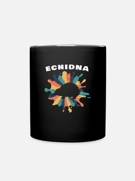 Echidna Retro Design Schnabeligel - Tasse einfarbig - Schwarz