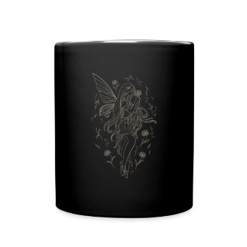 Fee Fairycore Rose Feenflügel Naturecore - Tasse einfarbig - Schwarz - Vorne