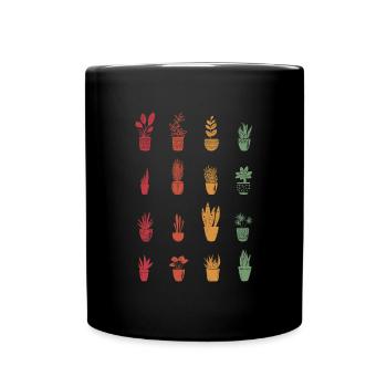 Potted Plants Retro Gardener Garden Gift Plants - Full Colour Mug - black - Front