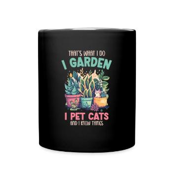 I Garden I Pet Cats Pflanzen Pflanzen Geschenk - Tasse einfarbig - Schwarz - Vorne