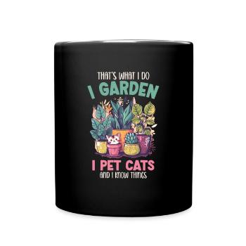 I Garden I Pet Cats Pflanzen Pflanzen Geschenk - Tasse einfarbig - Schwarz - Vorne