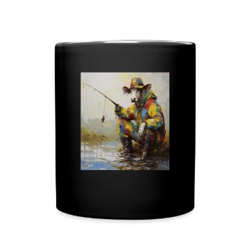 Drôle De Pêche Pêche Pêche Pêcheur Pêcheur Pêcheur Vache - Mug uni - noir - Devant