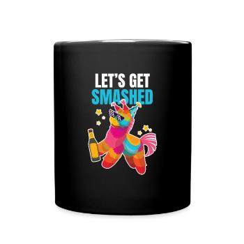 Let ́s Get Smashed Pinata Costume - Full Colour Mug - black - Front