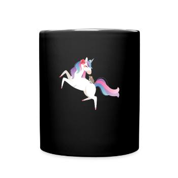 Unicorn Cute Chinchilla Pet - Full Colour Mug - black - Front
