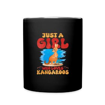 känguru - Tasse einfarbig - Schwarz - Vorne