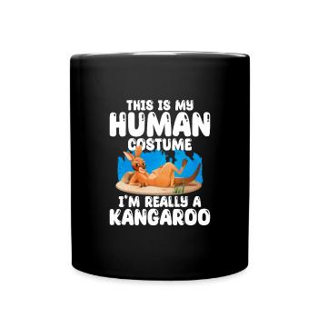 känguru - Tasse einfarbig - Schwarz - Vorne