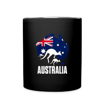 känguru - Tasse einfarbig - Schwarz - Vorne