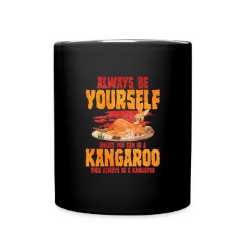 känguru - Tasse einfarbig - Schwarz - Vorne