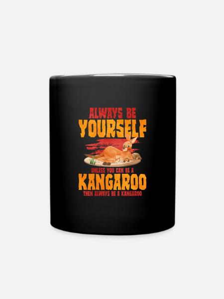 känguru - Tasse einfarbig - Schwarz