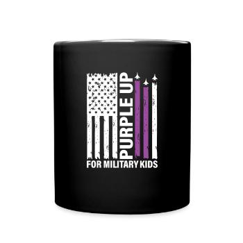 Lila up für Military Kids USA Flagge Kämpfer Jet - Tasse einfarbig - Schwarz - Vorne