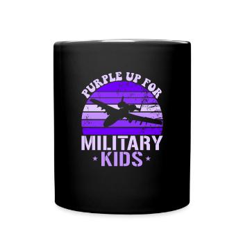 Lila für Militärkinder A-10 Warthog Purple upA10 W - Tasse einfarbig - Schwarz - Vorne