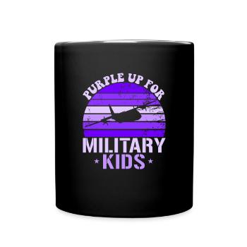 Lila up für Militärkinder C-130 Hercules Kinder - Tasse einfarbig - Schwarz - Vorne