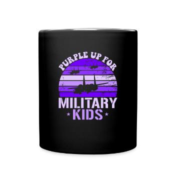 Lila für Militärkinder F-15 Eagle Purple up - Tasse einfarbig - Schwarz - Vorne
