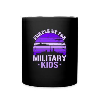 Lila für Militärkinder Zerstörer Schiff Kinder - Tasse einfarbig - Schwarz - Vorne