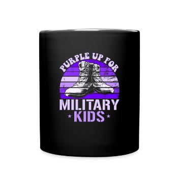 Lila für Militärkinder MilitärstiefelMilitärstiefe - Tasse einfarbig - Schwarz - Vorne