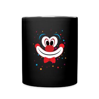 Clown Gesicht Kostüm Karneval Fasching - Tasse einfarbig - Schwarz - Vorne