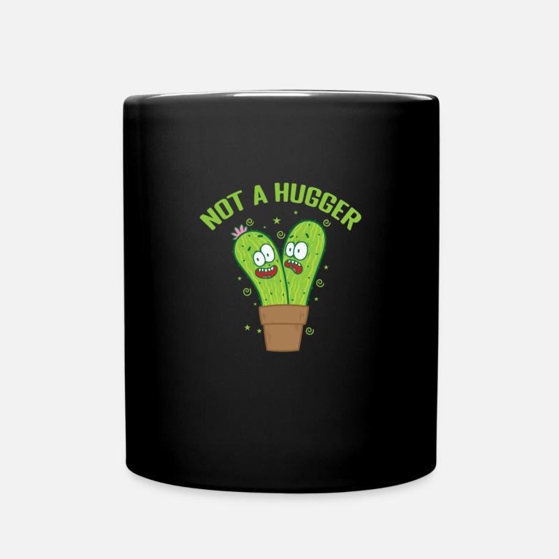 Not a Hugger Kaktus Pflanze - Tasse einfarbig - Schwarz