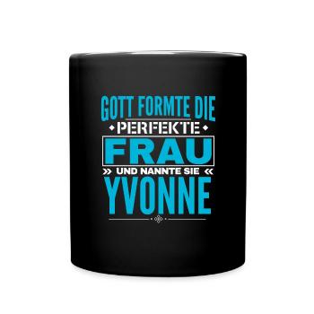 Yvonne Name Design - Tasse einfarbig - Schwarz - Vorne