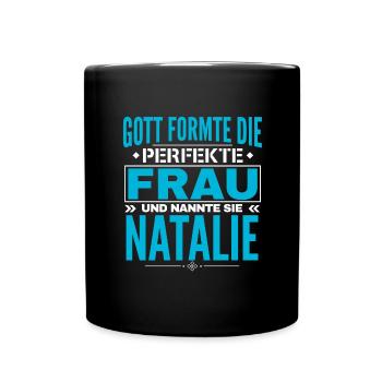 Natalie Name Design - Tasse einfarbig - Schwarz - Vorne