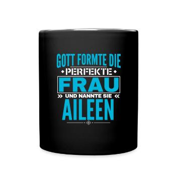 Aileen Name Design - Tasse einfarbig - Schwarz - Vorne
