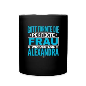 Alexandra Name Design - Tasse einfarbig - Schwarz - Vorne