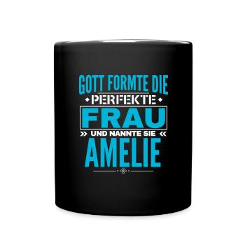 Amelie Name Design - Tasse einfarbig - Schwarz - Vorne