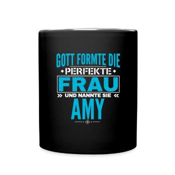 Amy Name Design - Tasse einfarbig - Schwarz - Vorne